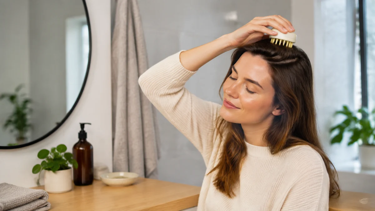 Editorial feature image til Beautyvalg.dk guide om hovedbundsmassage